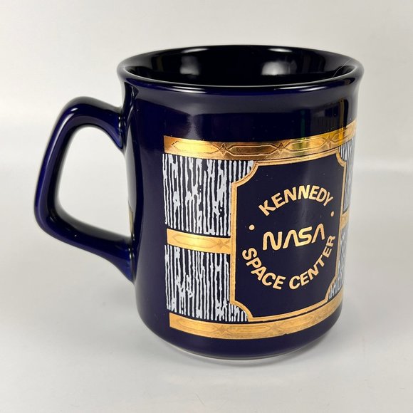 Culver Kennedy Space Center Ceramic Coffee Cup Mug Blue Gold NASA Space Shuttle - Picture 5 of 14
